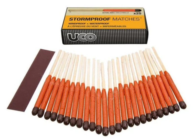 UCO Waterproof Fire Starter Matches Windproof with Stormproof Match Case, Camping, Emergency Survival Kit Supplies, 75 Count
