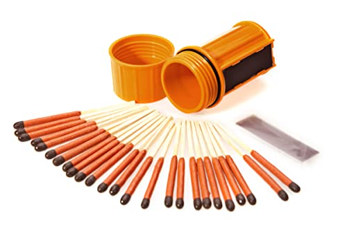 UCO Stormproof Match Kit with Waterproof Case, 25 Stormproof Matches and 3 Strikers - Orange, Green, and Yellow
