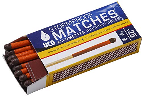 UCO Stormproof Matches, Waterproof and Windproof with 15 Second Burn Time - 25 Matches