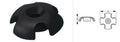 Deck Line Guide Slotted Round Black 0000 by Sea-Lect Designs