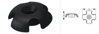 Deck Line Guide Slotted Round Black 0000 by Sea-Lect Designs