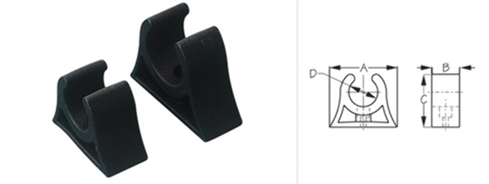Pole Storage Clips 1" Molded Rubber (2pk)