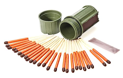 UCO Stormproof Match Kit with Waterproof Case, 25 Stormproof Matches and 3 Strikers - Orange, Green, and Yellow