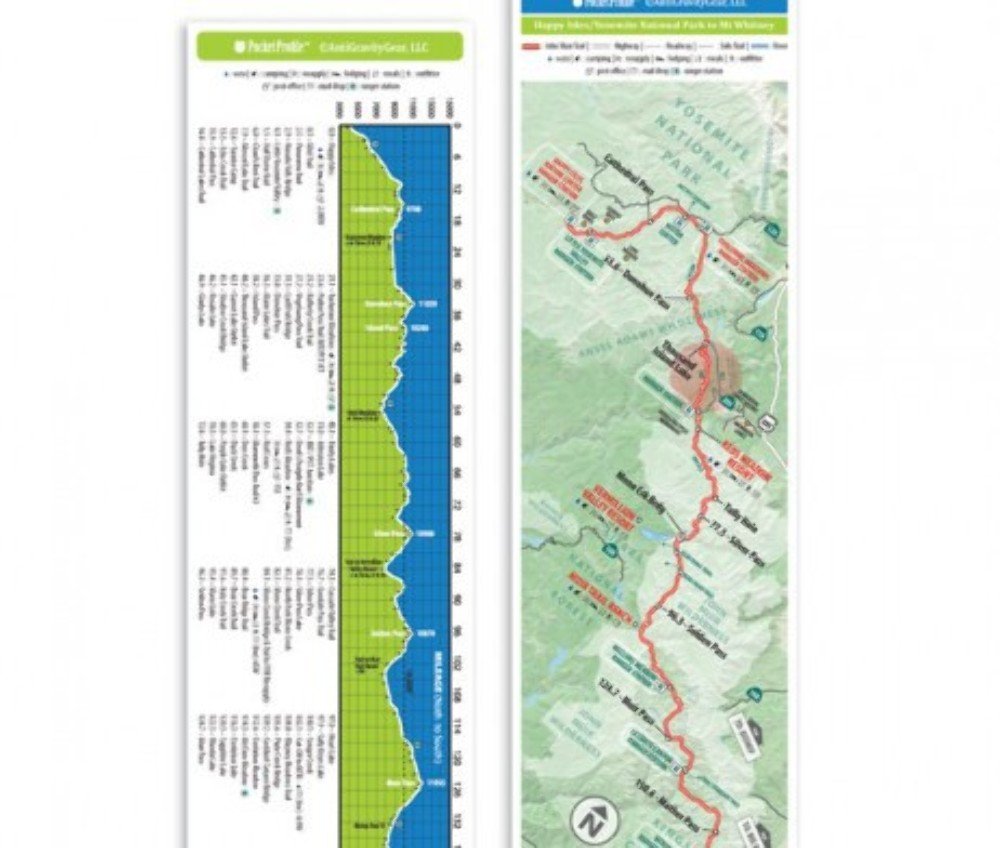 John Muir Trail / PCT Pocket Profile Map