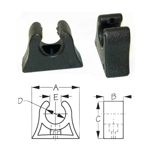 Pole Storage Clips 5/8" Molded Rubber