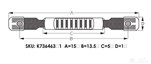 Kayak Carry Handle with Webbing and End Caps - Long 13.5" C to C